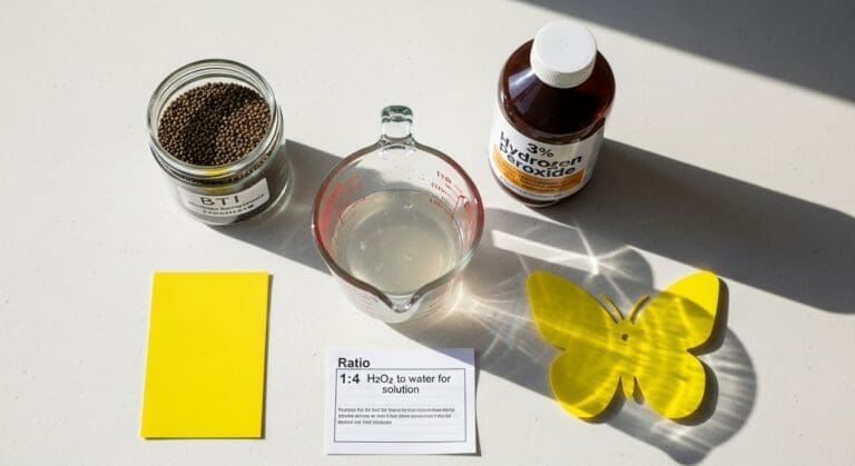 Home fungus gnat kit with peroxide ratio, BTI, and traps