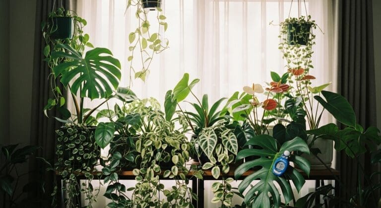 Measuring light on a houseplant shelf to estimate PPFD from lux