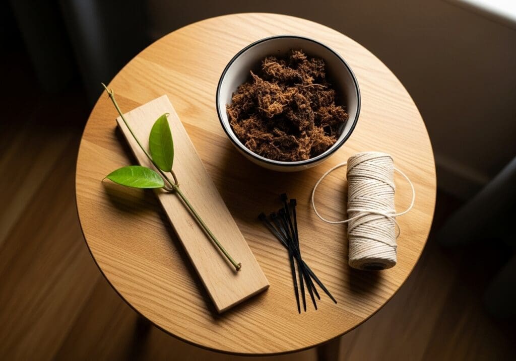 Mounting kit for Hoya imbricata on a kitchen table