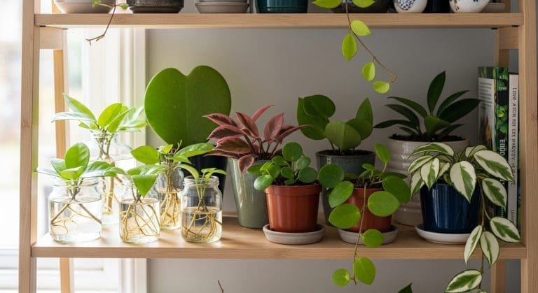 Rare Hoya plants in different propagation stages