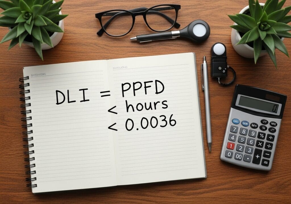 Simple DLI calculation setup for houseplants