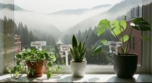 misty valley blended with a windowsill