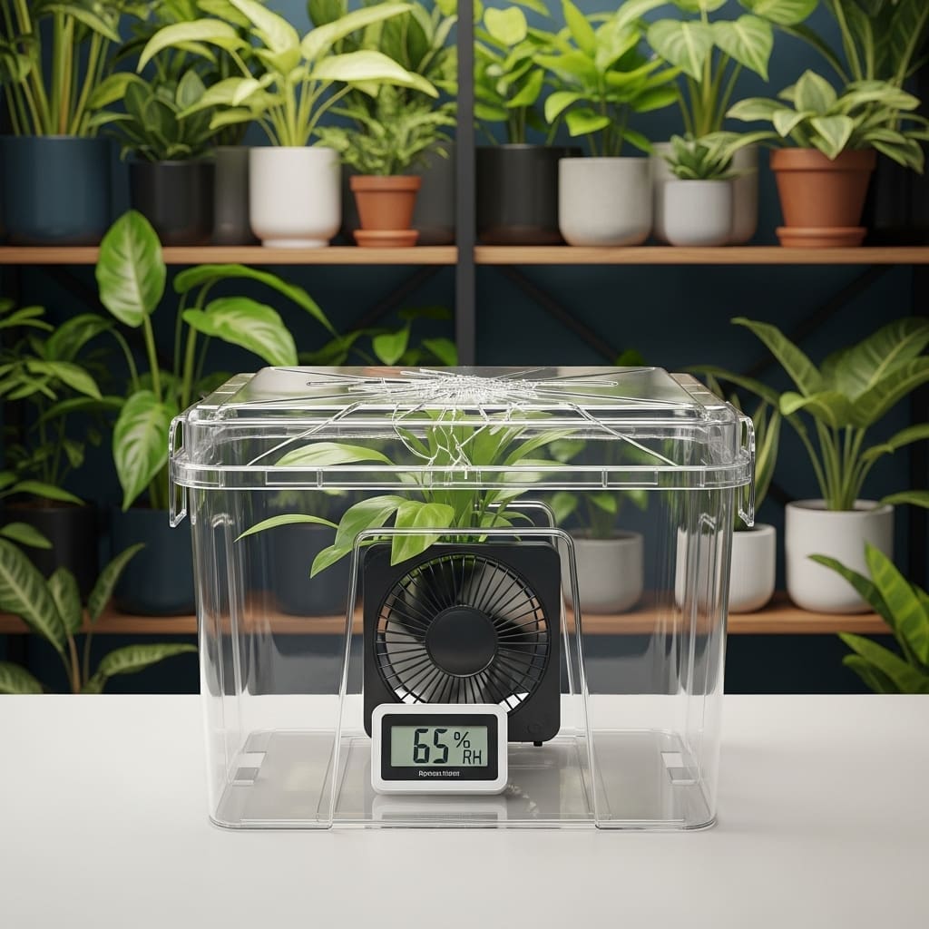 Import in quarantine bin at 65% RH with gentle airflow