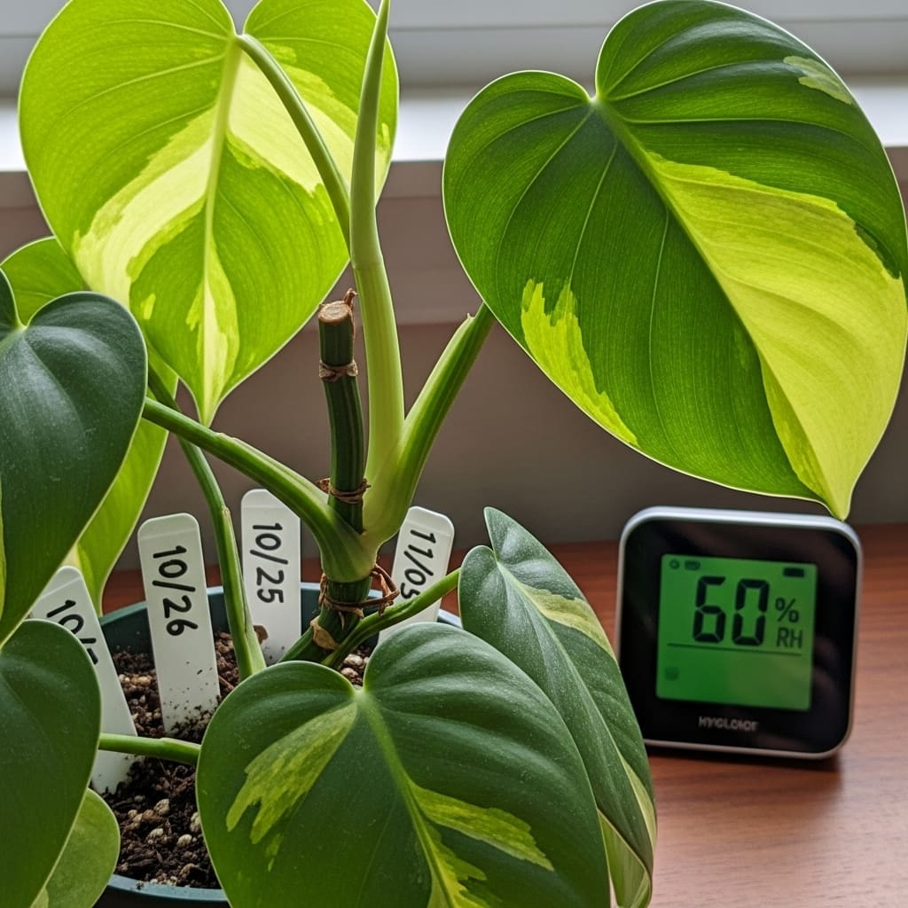 Philodendron ‘Brasil’ reset—cut to variegated node